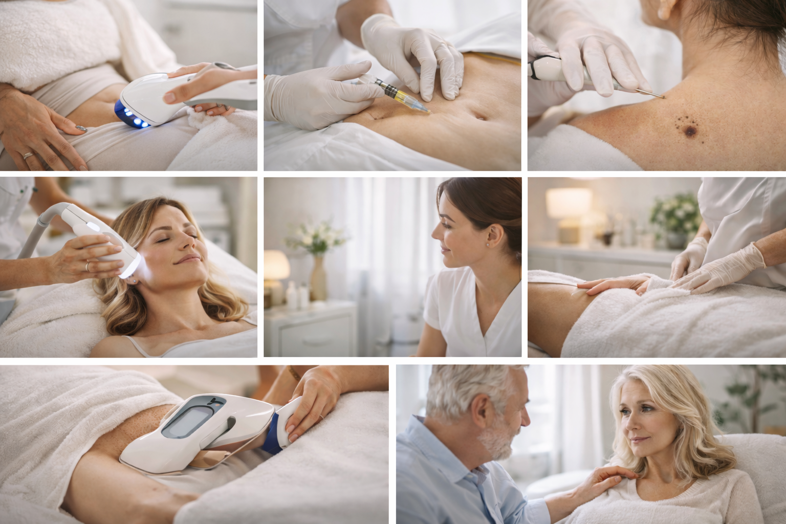 Collage of aesthetic care services